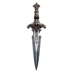 Ceremonial dagger in relic sheath concept. A beautifully crafted dagger with intricate designs and details.