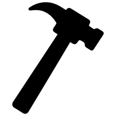 Hammer icon representing tools and construction with transparent background
