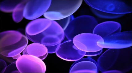 Close-up view of multicolored, translucent orbs.