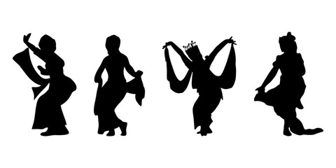 Silhouette of Traditional Indonesian Jaiong Dancer