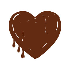 Obraz premium Melting Chocolate Heart Dripping Sweetness Valentines Day Dessert Love Chocolate