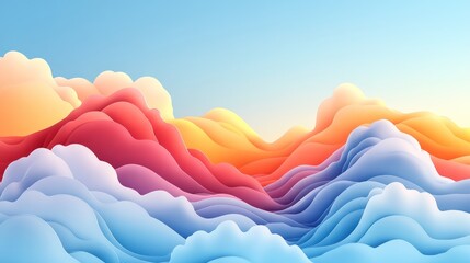 Fototapeta premium Abstract landscape of vibrant colors. Possible use Background for design project, website header