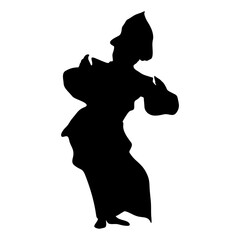 Silhouette of Traditional Indonesian Jaiong Dancer