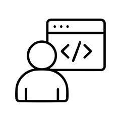programmer outline icon vector illustration
