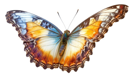 Obraz premium vibrant and colorful butterfly with intricate design on white background