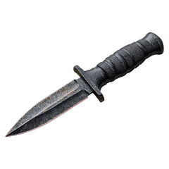Tactical dagger with classic model concept. A detailed image of a tactical knife with a textured grip.