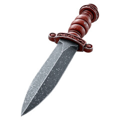 Tactical dagger with classic model concept. A detailed knife with a decorative handle and sharp blade.