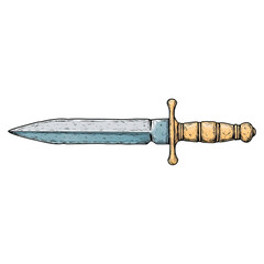 Tactical dagger with classic model concept. An elegant dagger with a decorative handle and sharp blade.
