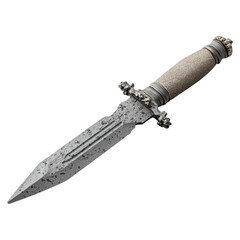 Tactical dagger with classic model concept. Artisan knife with a unique design and textured handle.