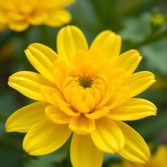 Fototapeta premium Golden petals unfurl in a vibrant macro of dahlia and chrysanthemum blooms.