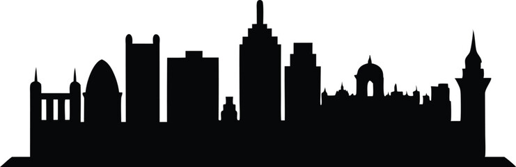 Obraz premium Bangalore skyline horizontal banner. Bangalore, India. Vector template for your design.