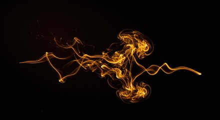 Abstract Golden Smoke Design