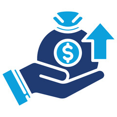Revenue Flat Blue Icon