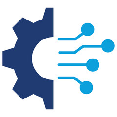 Data Integration Flat Blue Icon