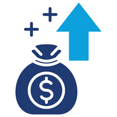 Profit Flat Blue Icon