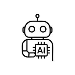 ai robot outline icon vector illustration