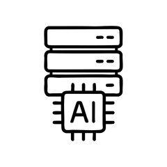 ai server outline icon vector illustration