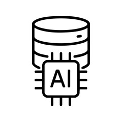 ai database outline icon vector illustration