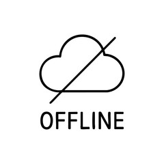 offline outline icon vector illustration