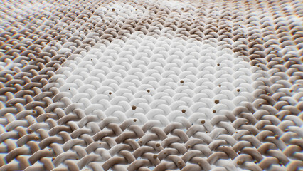 3D rendering of clean fabric fibers with no visible dirt. This image represents the result after effective stain removal and fabric restoration.