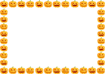 ハロウィン　かぼちゃ　フレーム　イラスト