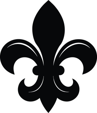 Fleur de lis vector, Fleur de lis silhouette icons set of floral elements. 