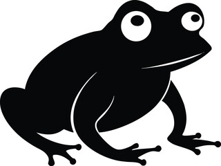 Silhouette of a tree frog viewed from above on a white background