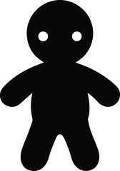Gingerbread man isolated on white, Gingerbread man silhouette vector illustration