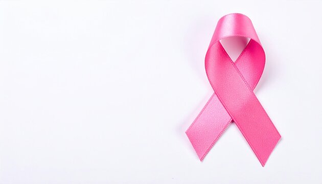 Isolated Pink ribbon on White Background with Copyspace 