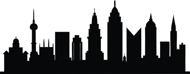 Obraz premium Modern Kuala lumpur city silhouette architecture landscape vector design.