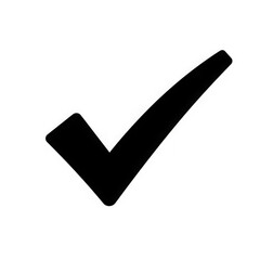 White check mark isolated on transparent background