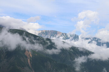 白馬 小遠見山の風景。小蓮華岳と白馬乗鞍岳。