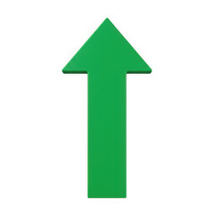 Green arrow pointing up isolated on transparent background