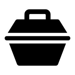 Takeaway box icon representing takeaway available and food to go with transparent background

