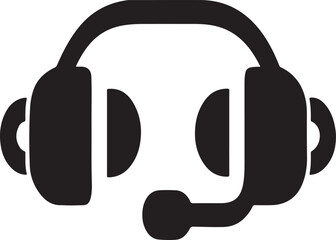 Headphone Mic Icon, customer service headset, editable outline icon for communication, support center, audio help UI