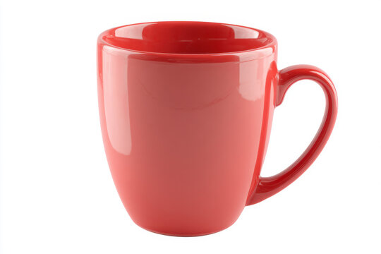 Bright red ceramic mug with a smooth finish, placed against a clean white background for product display