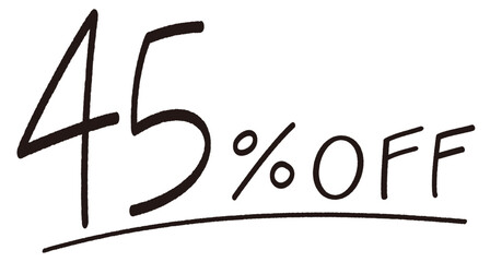 手描きの45%OFFの文字のイラスト