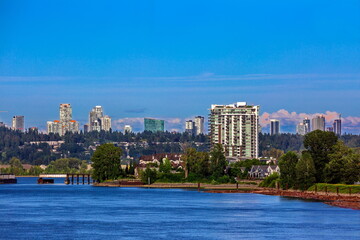 Apartment Building and Residential District in the waterfront of New Westminster City