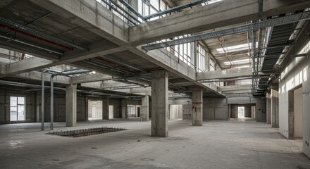 Empty Industrial Building Interior