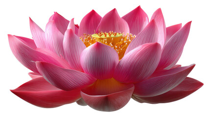 Pink Lotus Blossom: A vibrant pink lotus flower in full bloom, showcasing its delicate petals and vibrant yellow center. The image exudes serenity and beauty.