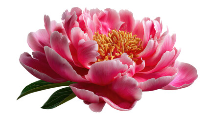 Peony in Bloom: A vibrant, close-up shot reveals the intricate beauty of a peony flower, its delicate pink petals unfurling to showcase a vibrant, golden center.