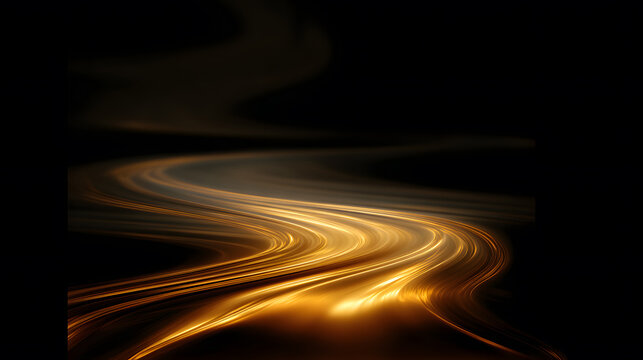 Abstract Dynamic Light Trails on a Dark Background