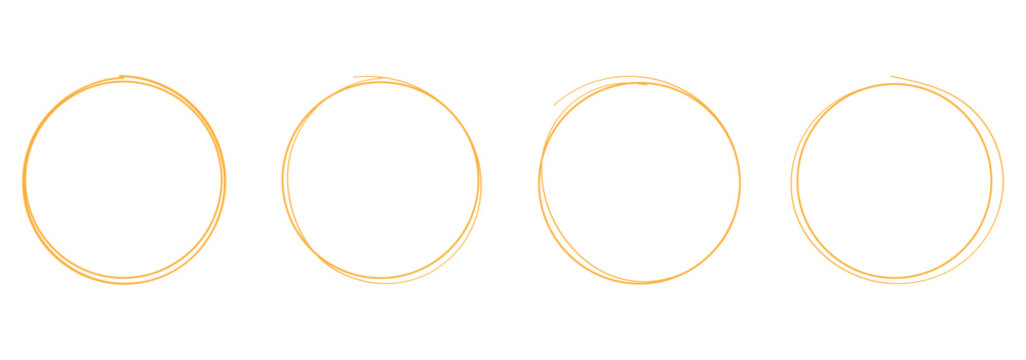 Hand drawn circle line sketch set. Circular vector image. Vector brush strokes circles of paint on white background, doodle round circles for message note mark . eps 10