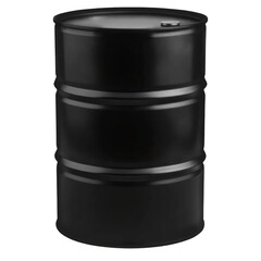 Black oil drum isolated on transparent background
