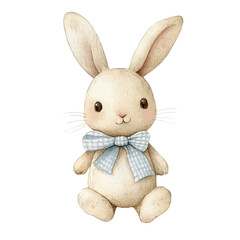 My Watercolor illustration with a cute rabbit painting isolated on a white background, illustration, AI painting design, vector set, eps format, My illustration design