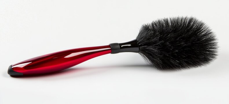 Red handled duster with black bristles.