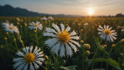 field of dandelions