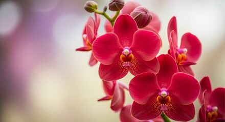 Fresh Red Orchids Bloom