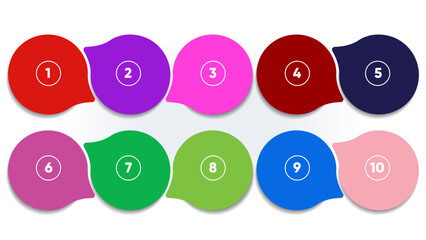 Ten step infographic speech bubbles