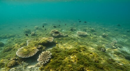 Obraz premium Underwater Coral Garden in Tropical Sea